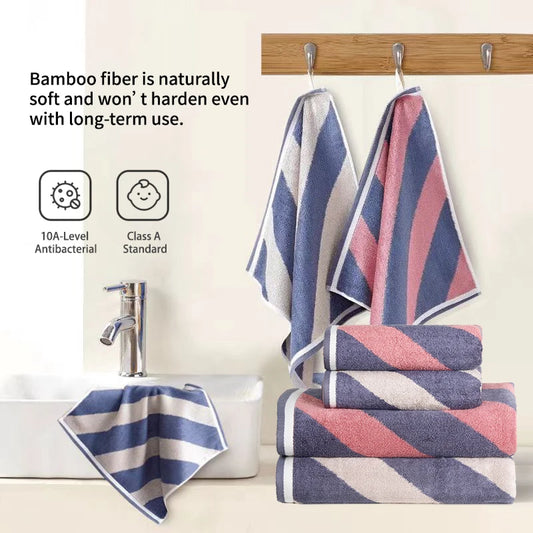 Bamboo Towel Set Bathroom Super Absorbent 3 Piece Towel Set 1 Hand Towels 1 Face Towel 1 Bath Towels Hotel 34X35 34X76 70X140