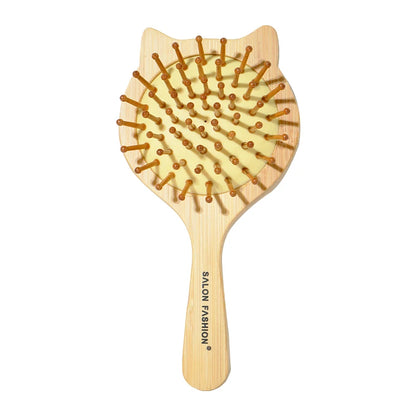 Bamboo Hair Brush Air Bag Wide Teeth Bamboo Combs Smooth Massage Scalp Brush Barber Comb Women Hairdressing Styling Hair Tools