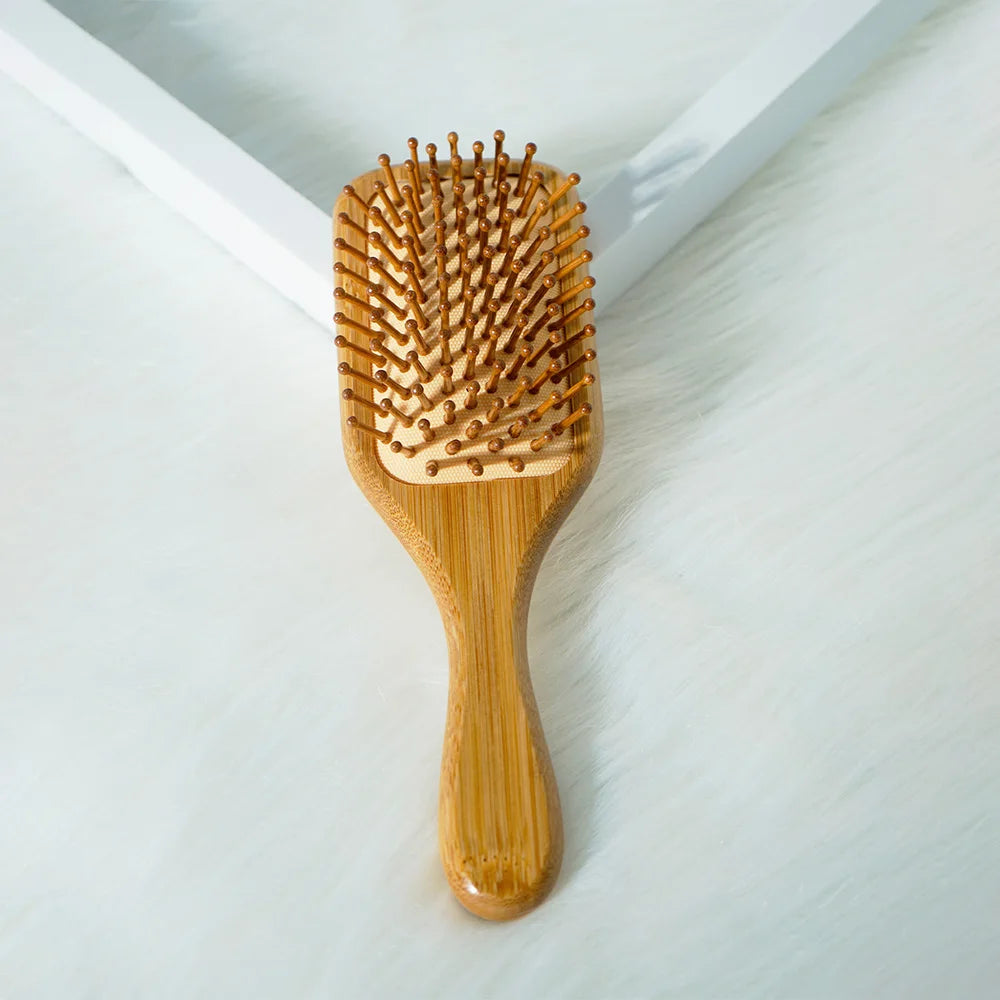 Bamboo Hair Brush Air Bag Wide Teeth Bamboo Combs Smooth Massage Scalp Brush Barber Comb Women Hairdressing Styling Hair Tools