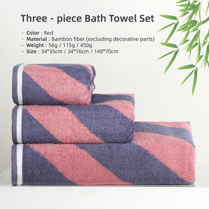 Bamboo Towel Set Bathroom Super Absorbent 3 Piece Towel Set 1 Hand Towels 1 Face Towel 1 Bath Towels Hotel  34X35 34X76 70X140