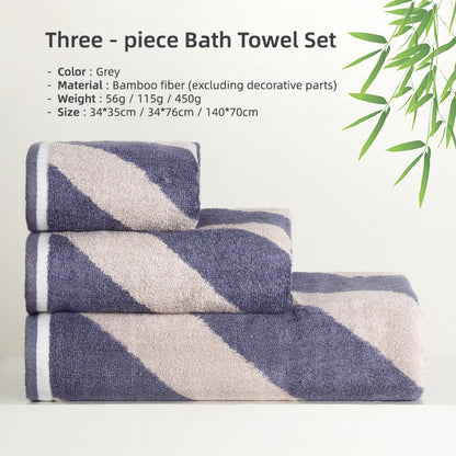 Bamboo Towel Set Bathroom Super Absorbent 3 Piece Towel Set 1 Hand Towels 1 Face Towel 1 Bath Towels Hotel  34X35 34X76 70X140