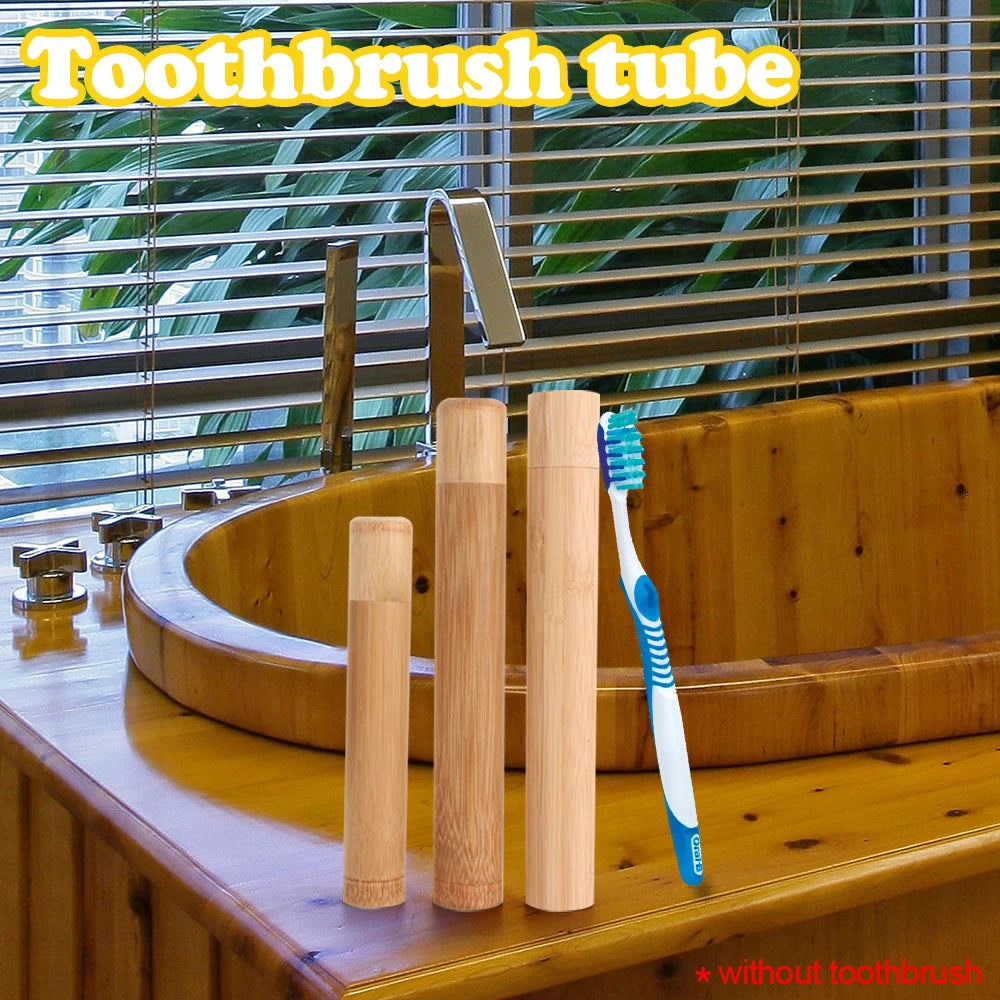 Natural Bamboo Toothbrush Tube Toothbrush Holder Toothbrush Case Bamboo