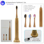 Bamboo Wood Material With 6 Brush Natural Environmental Friendly Teeth Clean Aldult Sonic Electric Toothbrush With 3 Soft Head