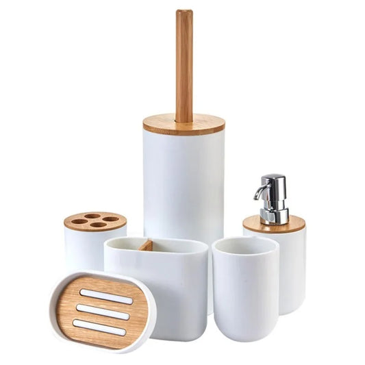 BAMBOO BATHROOM CLEANING ACCESROIES